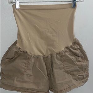 Motherhood Maternity Beige High-Waist Shorts